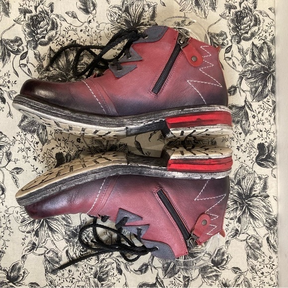 MACIEJKA Sz 38 Maciefa  Zipper and Lace Up Made in Poland Ankle Booties - Picture 4 of 9